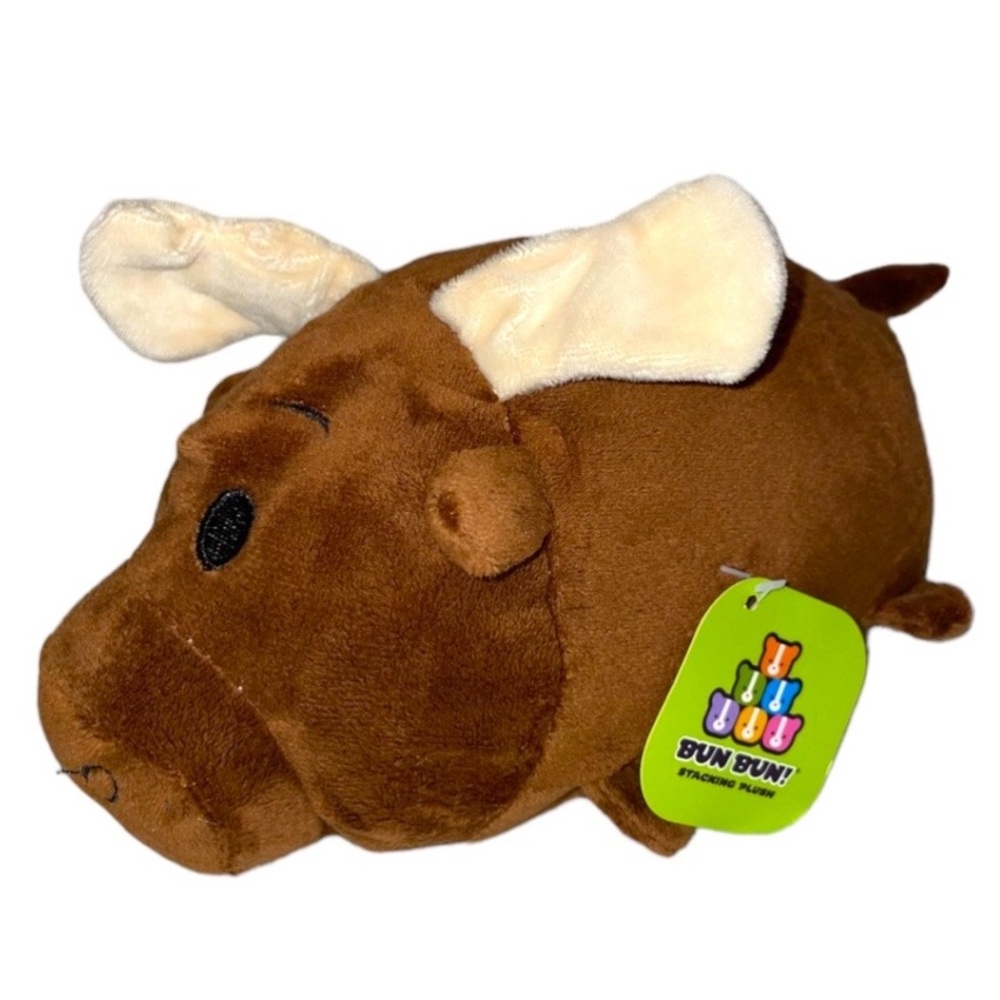 Bun Bun! Stackable Plush Brown Moose Plush Stuffed Animal NWT KIDS TOY NEW